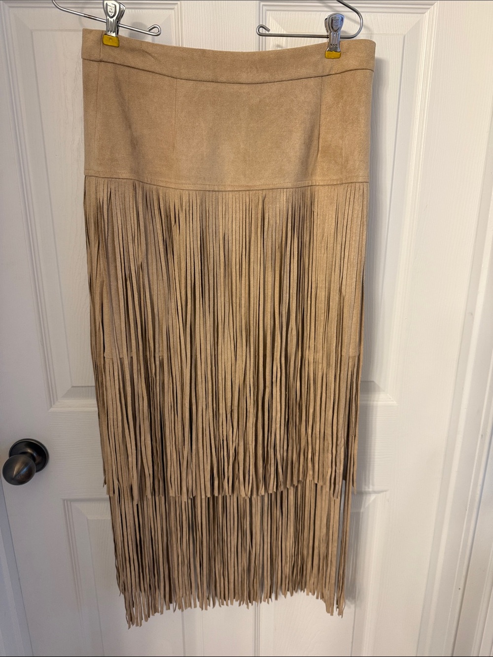 JOH fringe skirt in tan size small